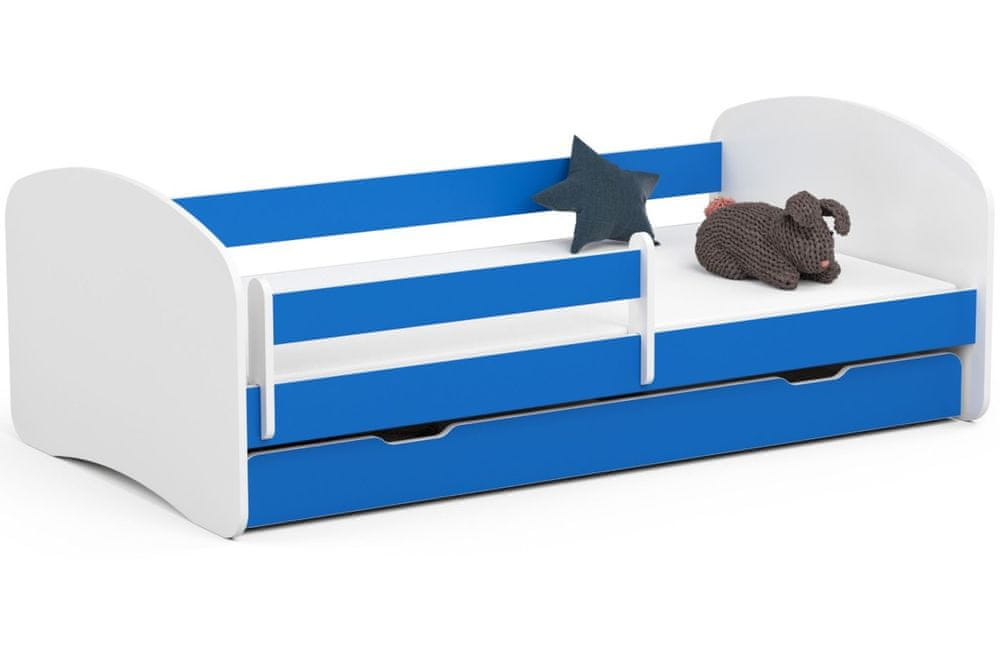 Akord Detská posteľ SMILE 180x90 biela/modrá